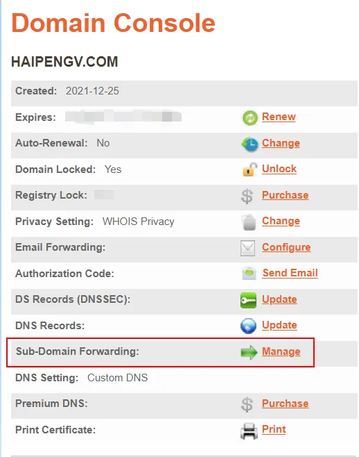 sub-domain-forwarding